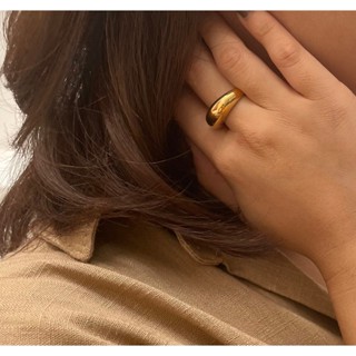 𝐴𝑆𝐻𝐼𝑅𝐴 (18k gold plated) แหวนมินิมอล แหวนแฟชั่น แหวนแฟชั่นผู้หญิง แหวนเกาหลี Unisex High polished classic dome ring