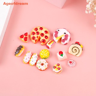 [Ageofdream] ขนมปังสตรอเบอร์รี่จิ๋ว สําหรับตกแต่งบ้านตุ๊กตา เค้กวันเกิด 10 ชิ้น