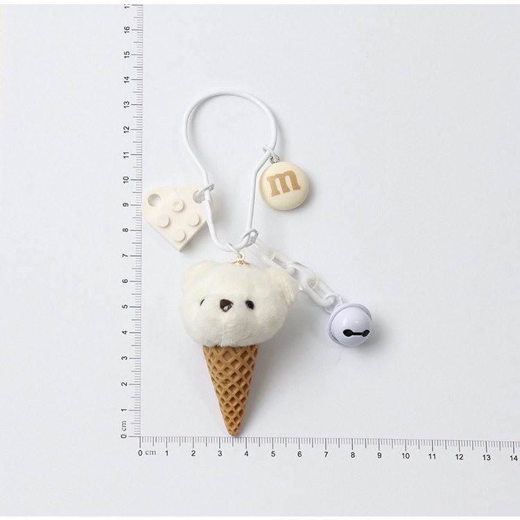 พวงกุญแจ-จี้ตุ๊กตาหมีไอศกรีมน่ารัก-สําหรับห้อยกระเป๋า