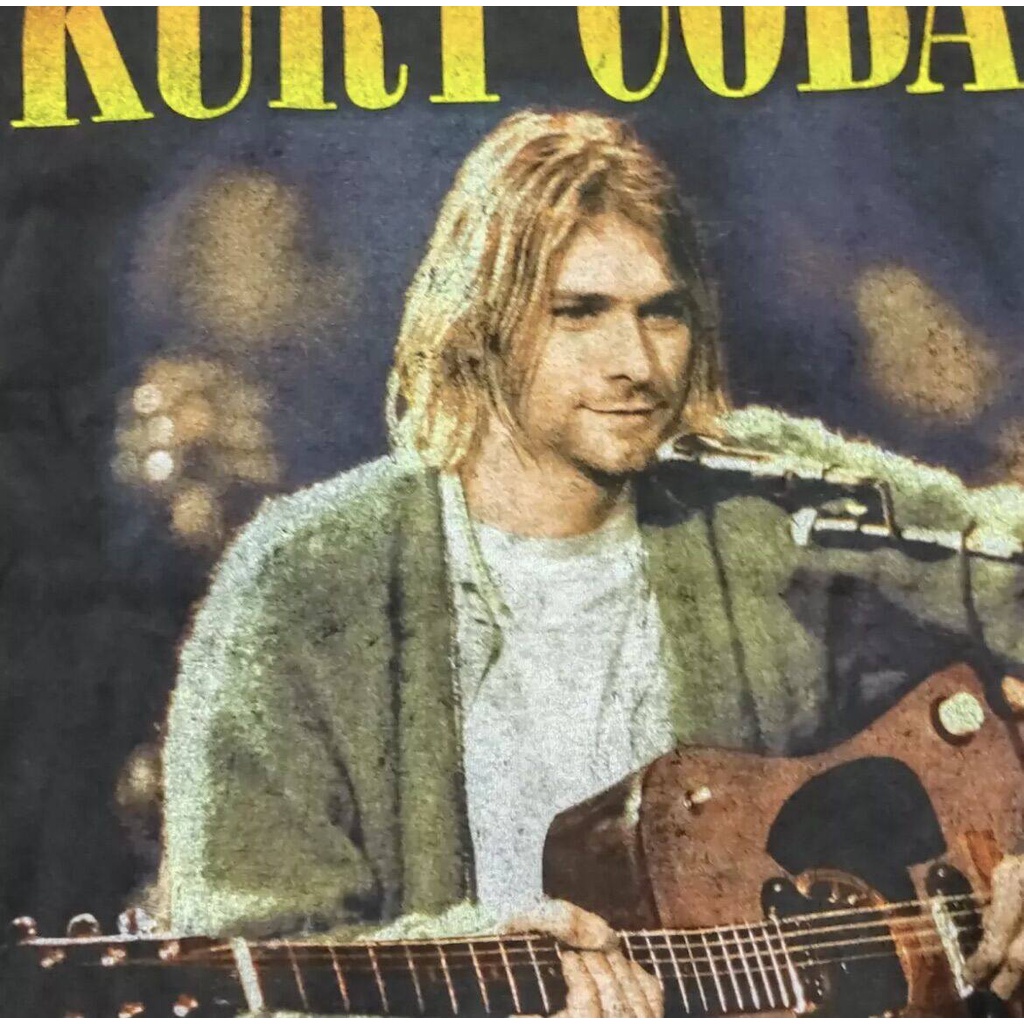 hn-เสื้อยืด-kurt-cobain-สีดำฟอกเฟด-ของแท้-100-มีสินค้าพร้อมจัดส่ง-เสื้อยืดคอกลม-พร้อมส่ง