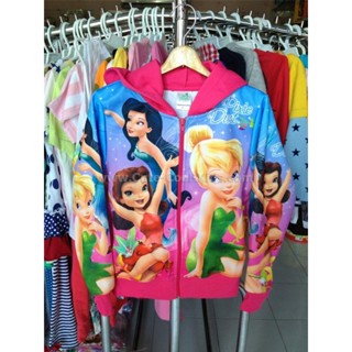 TLG-524 เสื้อแจ็คเก็ตเด็กผู้หญิง ซิปหน้า มีหมวก Tinker Bell