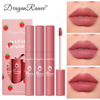 DRAGON RANEE 3PCS Velvet Matte Lip Glaze Matte Waterproof Non-marking Lipstick Long Lasting Lip Glaze