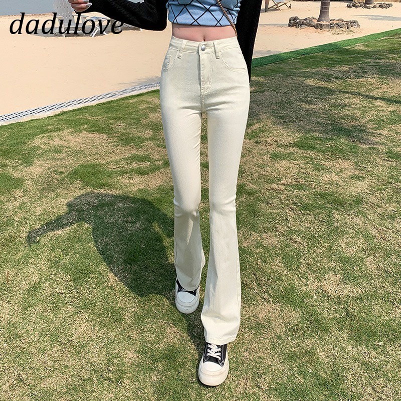 dadulove-new-korean-version-of-ins-high-elastic-womens-jeans-niche-high-waist-slim-fashion-micro-flared-pants