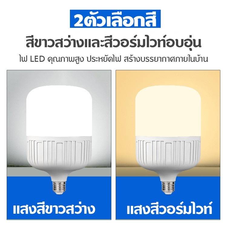 หลอดไฟ-led-ใช้กับขั้วหลอดไฟ-e27-แสงขาว-แสงวอมไวท์-หลอดไฟประหยัดพลังงาน220v-ขั้วe27-25w-35w-45w-55w