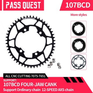 Pass QUEST BCD107 ข้อเหวี่ยงจักรยานเสือภูเขา 36-52T ความเร็ว 9-12 สีดํา