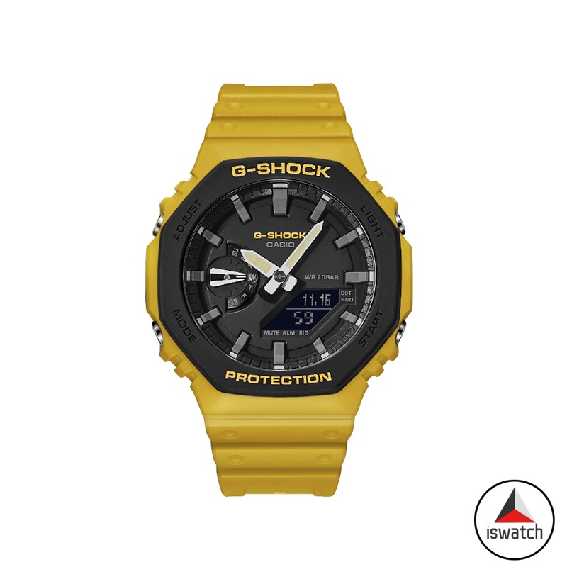 พร้อมส่ง-casio-g-shock-ga-2100su-9a-นาฬิกาข้อมือดิจิทัล-อะนาล็อก-สายเรซิ่น-สีเหลือง-สําหรับผู้ชาย
