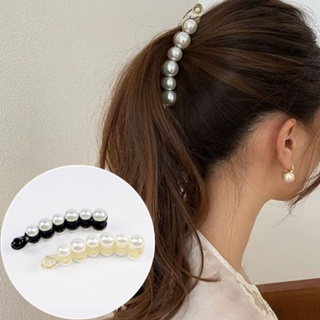 Pearl hair clip cute girl headwear big ponytail hairpin simple women hair accessories