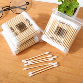 OKUMI_SHOP สำลีก้าน คอตตอนบัด (1ห่อ100ก้าน)  สำลีไม้ Cotton buds ปั่นหู เช็ดแผล