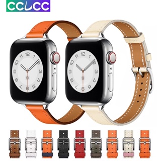 Cclcc สายนาฬิกาข้อมือหนังนิ่ม ระบายอากาศ สําหรับ Apple Watch Band 41 มม. 45 มม. 38 มม. 42 มม. 44 มม. 40 มม. iWatch Series 7 SE 654321 สายนาฬิกาข้อมือ สําหรับผู้หญิง