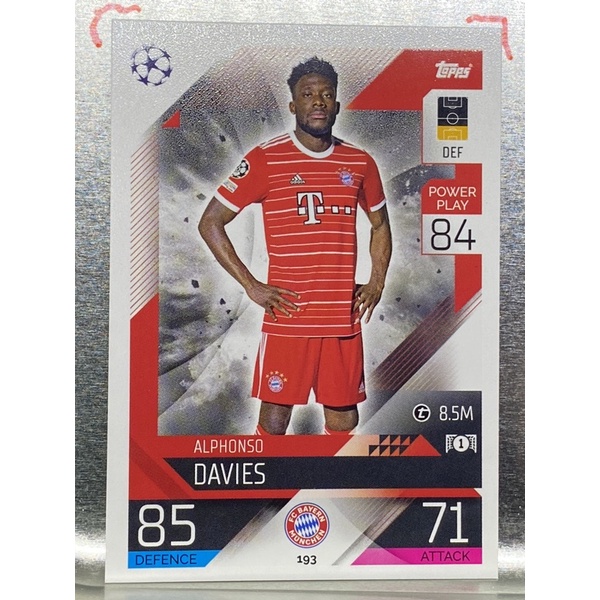 การ์ดนักฟุตบอล-alphonso-davies-2022-23-การ์ดสะสม-fc-bayern-munchen-การ์ดนักเตะ-บาเยิร์น-มิวนิค-มิวนิก