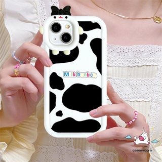 เคสโทรศัพท์มือถือแบบนิ่ม ลายการ์ตูนวัวน้อยน่ารัก 3D ผูกโบว์ สร้างสรรค์ สําหรับ iPhone 6 6s 7 8 14 Plus 11 14 12 13 Pro MAX XR X XS MAX SE 2020