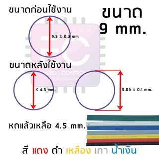 ภาพขนาดย่อของภาพหน้าปกสินค้าท่อหด ยี่ห้อ WOER อย่างดี ยาว 1 เมตร ขนาด 7 - 12 mm. มีหลายสีให้เลือก ท่อหดหุ้มสาย ท่อหดหุ้มสายชาต จากร้าน elec_control บน Shopee ภาพที่ 3