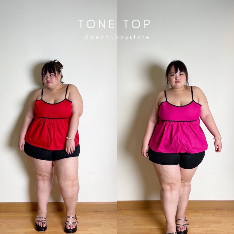 tone-top-เสื้อสายเดี่ยวปรับสายได้-เสื้อสายเดี่ยวพลัสไซต์-สายเดี่ยวคนอ้วน-สายเดี่ยวคริสมาสต์ตรุษจีน-เสื้อสายเดี่ยวสีแดง