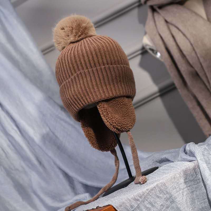 หมวกไหมพรม-ผ้าขนแกะถัก-ให้ความอบอุ่น-แฟชั่นฤดูใบไม้ร่วง-และฤดูหนาว-สําหรับเด็ก
