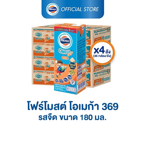 ภาพหน้าปกสินค้าโฟร์โมสต์ โอเมก้า 369 รสจืด 180มล (36กล่อง/ลัง) Foremost Omega 369 Plain 180ml (นมกล่องUHT) จากร้าน foremost_official_shop บน Shopee