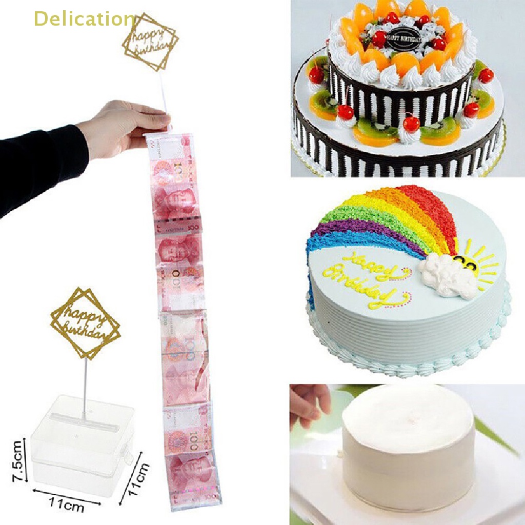 delication-กล่องดึงเงินเซอร์ไพรส์เค้ก-ใช้ซ้ําได้-สําหรับเซอร์ไพรส์วันเกิด