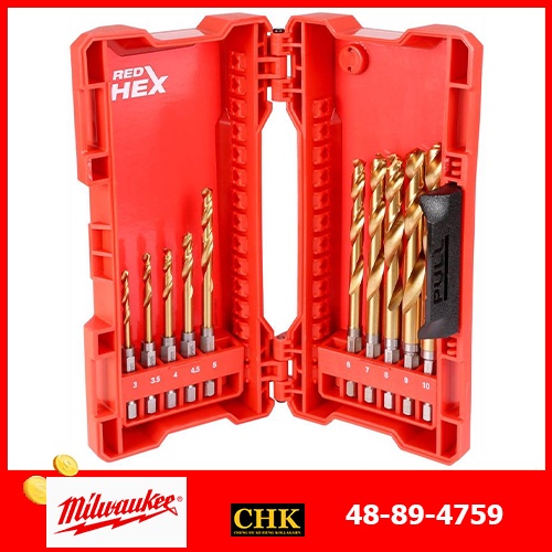 milwaukee-48-89-4759-ดอกสว่าน-titanium-10-ตัว-ชุด-ก้านเป็นเหลี่ยม-1-4-titanium-shockwave-bit-set-48894759