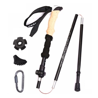 1Pc Foldable Walking Stick Trekking Poles Ultralight Aluminum Alloy Hiking Foldable Nordic Walking Pole Telescopic Crutc