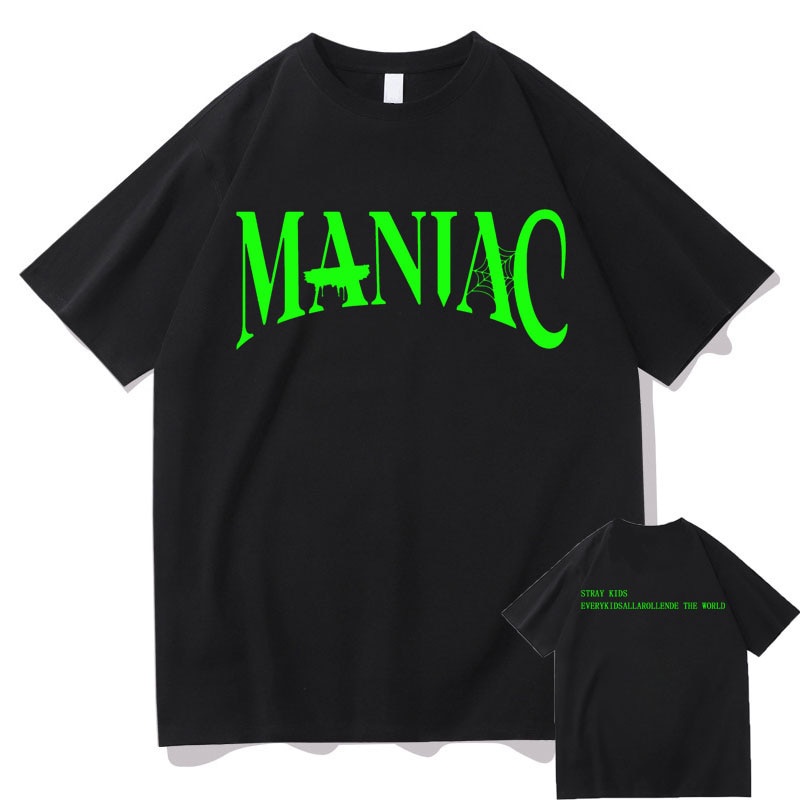 ราคาถูกstray-kids-maniac-print-t-shirt-men-women-oversized-hip-hop-korean-tshirt-เสื้อยืด-oversize-เกาหลี-s-5xl