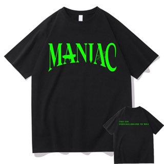 ราคาถูกStray Kids MANIAC Print T-shirt Men Women Oversized Hip Hop Korean Tshirt เสื้อยืด oversize เกาหลี S-5XL