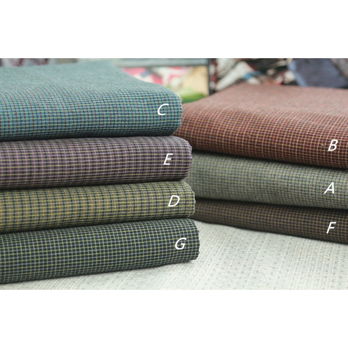 ผ้าทอญี่ปุ่น-ผ้าเมตร-japanese-yarn-dye-cotton-100-small-squares-design