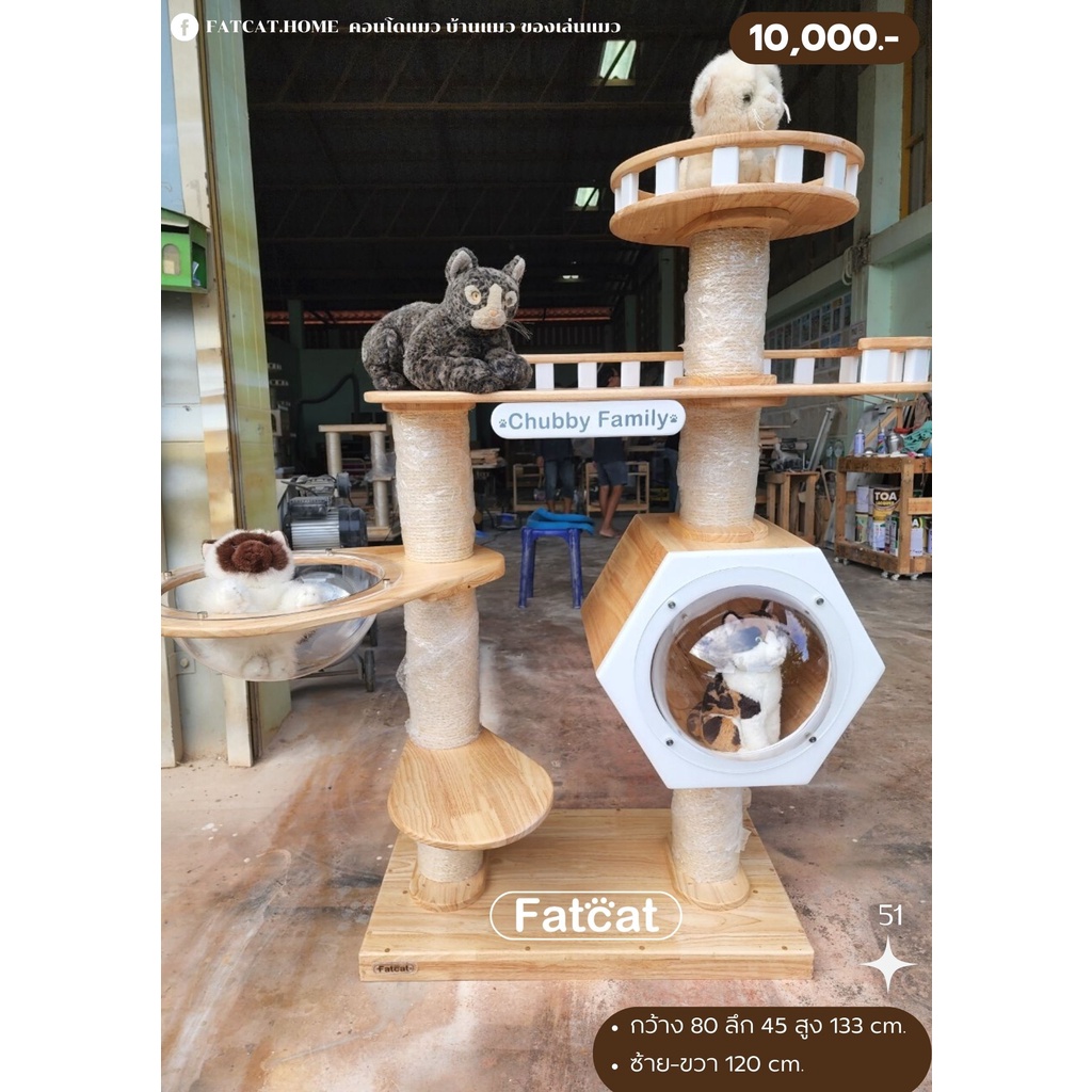 คอนโดแมว-บ้านแมว-ของเล่นแมว-รุ่น-51-ทำจากไม้ยางพาราอย่างดี-ใช้เชือกมะนิลาแท้-100-แข็งแรง-ทนทาน-ใช้งานได้ยาวนานหลายปี