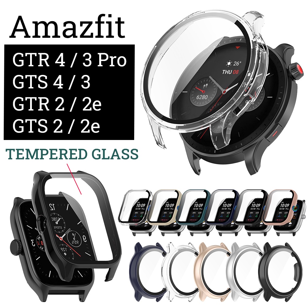 สําหรับ Amazfit GTR GTS 4 3 Pro 2 mini 2e เคสกระจกนิรภัย ป้องกันเต็มจอ ...