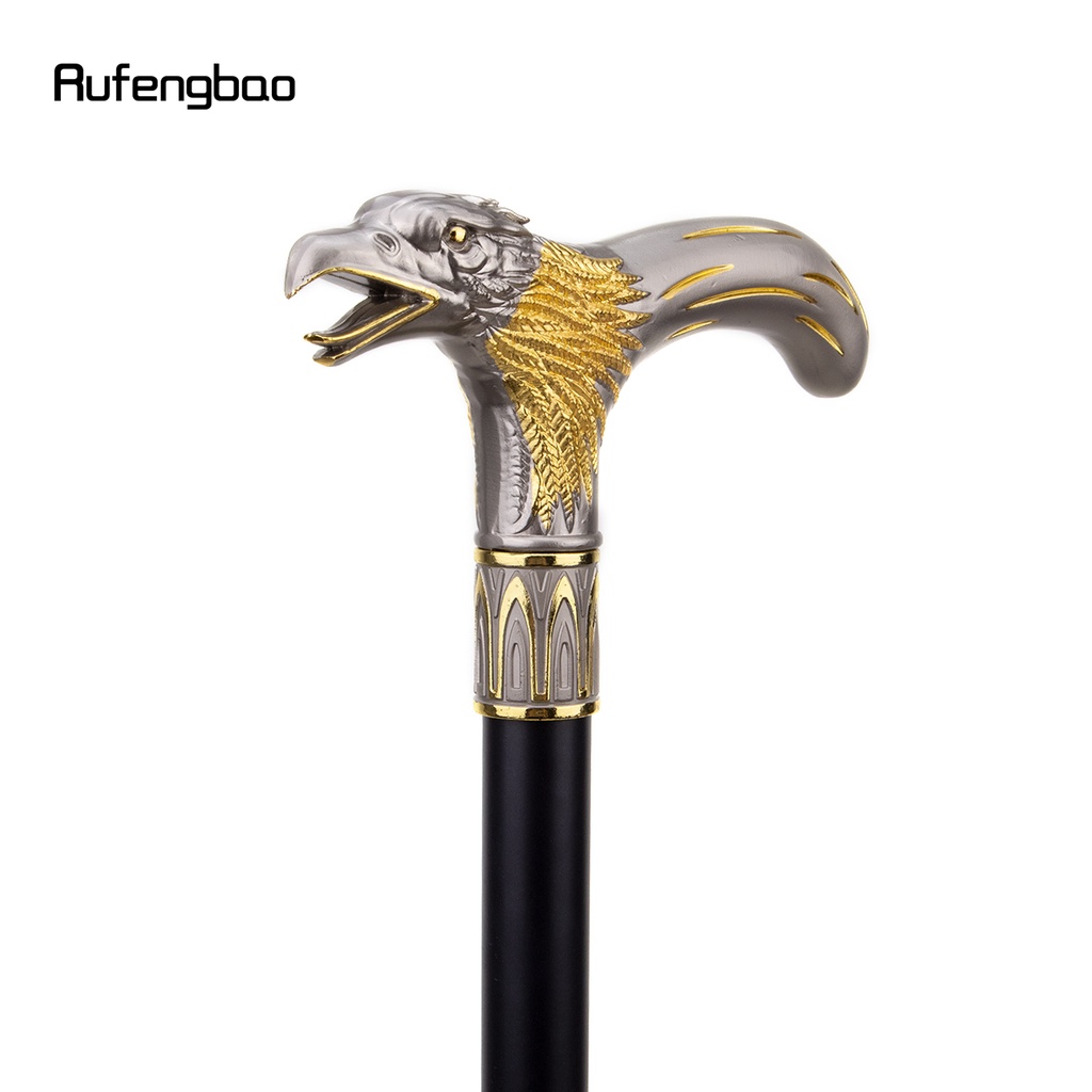 golden-dinosaur-eagle-hawk-walking-stick-with-hidden-plate-self-defense-fashion-cane-plate-cosplay-crosier-stick-93cm