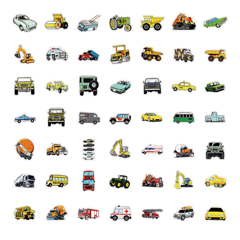 พร้อมส่ง-bus-car-รถโรงเรียน-รสบัส-vintage-แผ่น-sticker-กันน้ำ-สติ๊กเกอร์-ใช้ซ้ำได้-กระโปรงหลังรถ-รถตำรวจ-50pcs