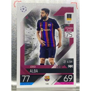 การ์ดนักฟุตบอล 2022/23 Jordi Alba การ์ดสะสม FC Barcelona การ์ดนักเตะ บาเซโลน่า