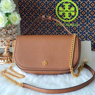 💚แท้💯 พร้อมส่ง💚ครอสบอดี้หนังซาเฟียโน่ ขนาด 8.5 นิ้ว Tory Burch 134841 Emerson Top handle crossbody