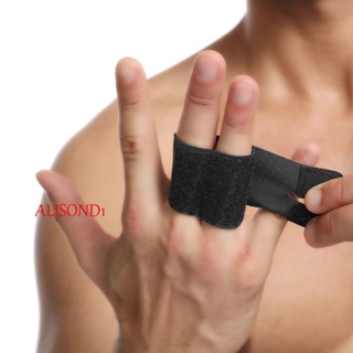 Alisond1 ผ้าพันแผล เฝือกนิ้ว สีดํา ค้อนบาดเจ็บที่นิ้ว แก้ไข นิ้ว กีฬา ปลอกนิ้ว รั้งนิ้ว ผ้าพันแผล ป้องกันนิ้ว