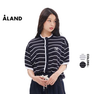 ALAND เสื้อคาร์ดิแกนแขนสั้น ROMANTIC CROWN STRIPE HALF CARDIGAN