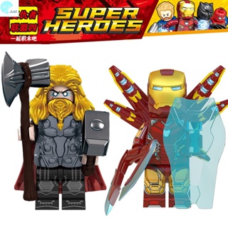 บล็อกตัวต่อฟิกเกอร์ Lego Marvel Avengers Spider-Man Iron Man Thanos Thunder Doctor Strange Superman ขนาดเล็ก 12 ซม.