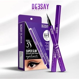 DEESAY 3S Super Slim Smooth Stain Black Eyeliner ดีเซ่ย์ อายไลเนอร์ กันน้ำ กันเหงื่อ หัวเรียวเล็ก 0.01mm สีดำสนิท