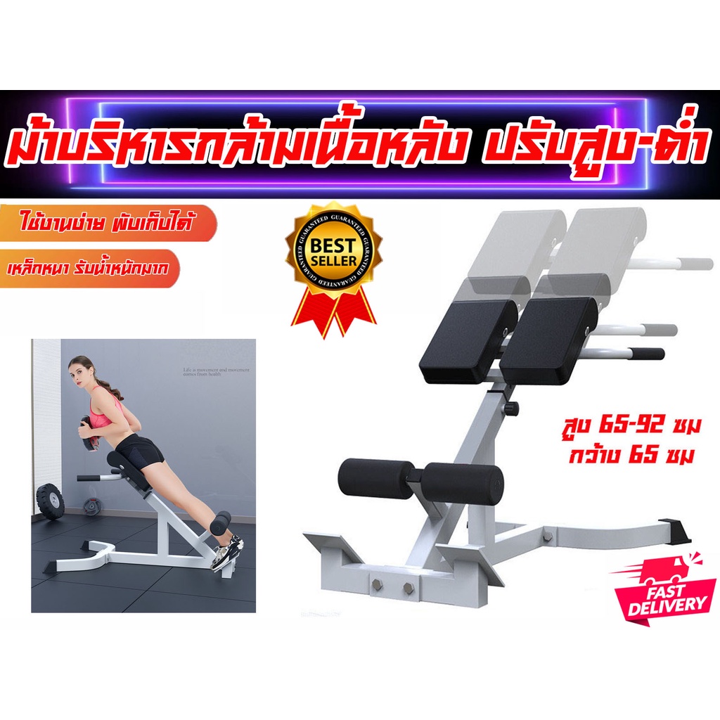 ม้าบริหารกล้ามเนื้อ ส่วนหลัง ปรับสูงต่ำได้ Back Extension Bench