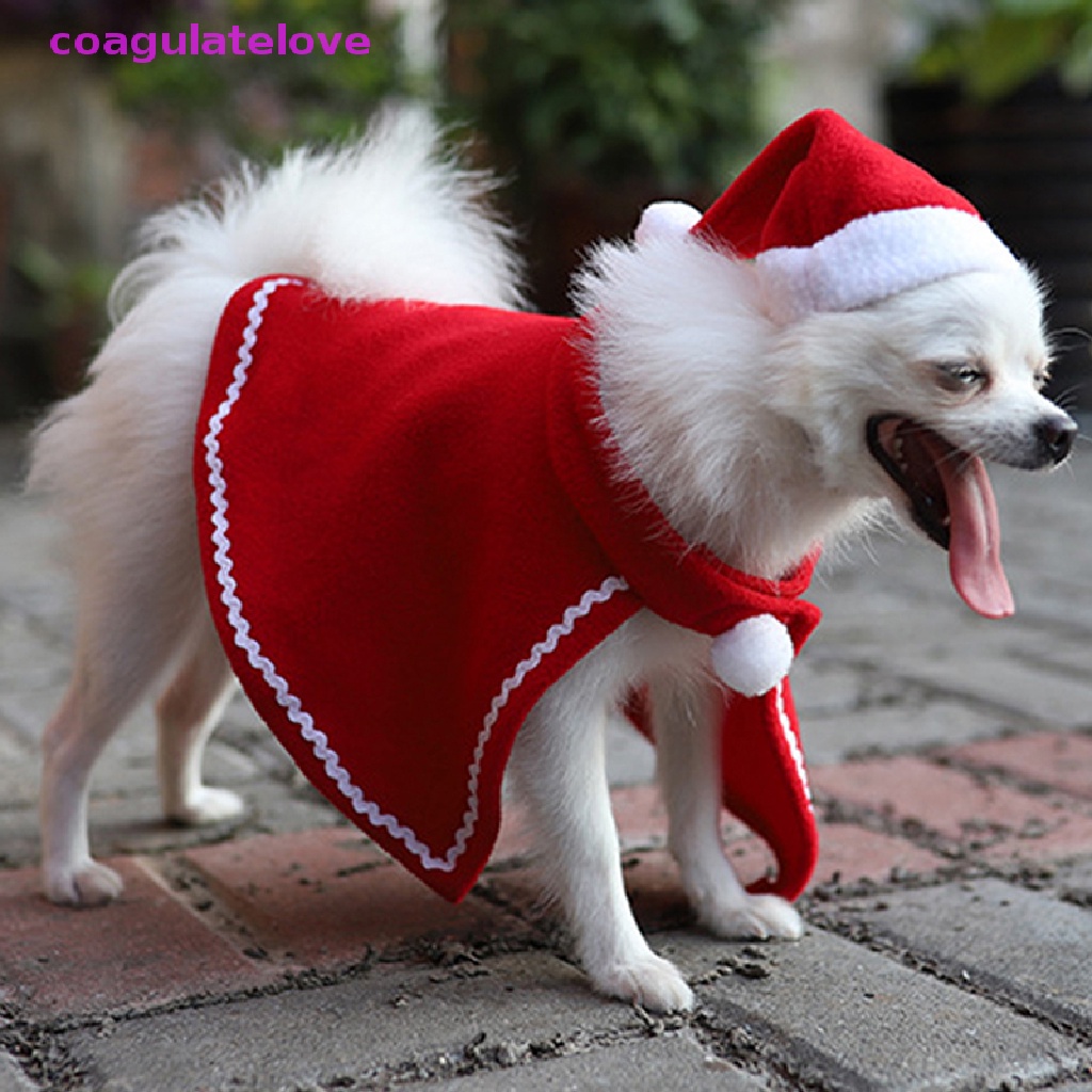 coagulatelove-ชุดเสื้อคลุม-หมวกคริสต์มาส-สําหรับสัตว์เลี้ยง-สุนัข-ขายดี