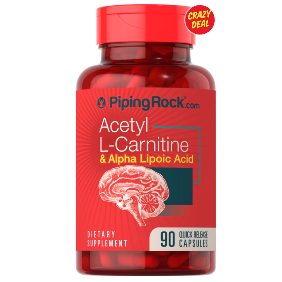 Piping Rock Acetyl Lcarnitine 400 mg & Alpha Lipoic Acid 200 mg 90