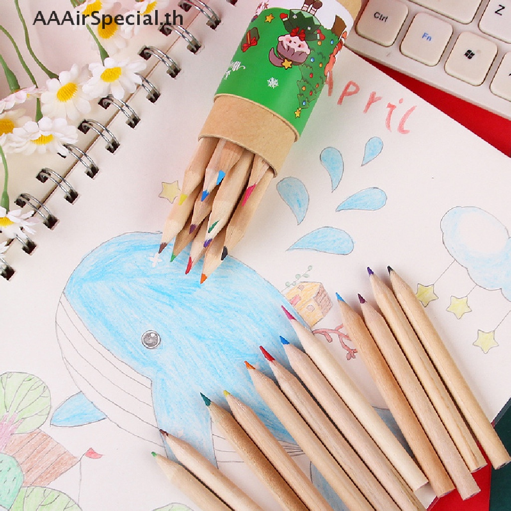 aaairspecial-ชุดดินสอสี-12-สี-ลายการ์ตูนสัตว์คริสต์มาส-12-กล่อง-ต่อล็อต