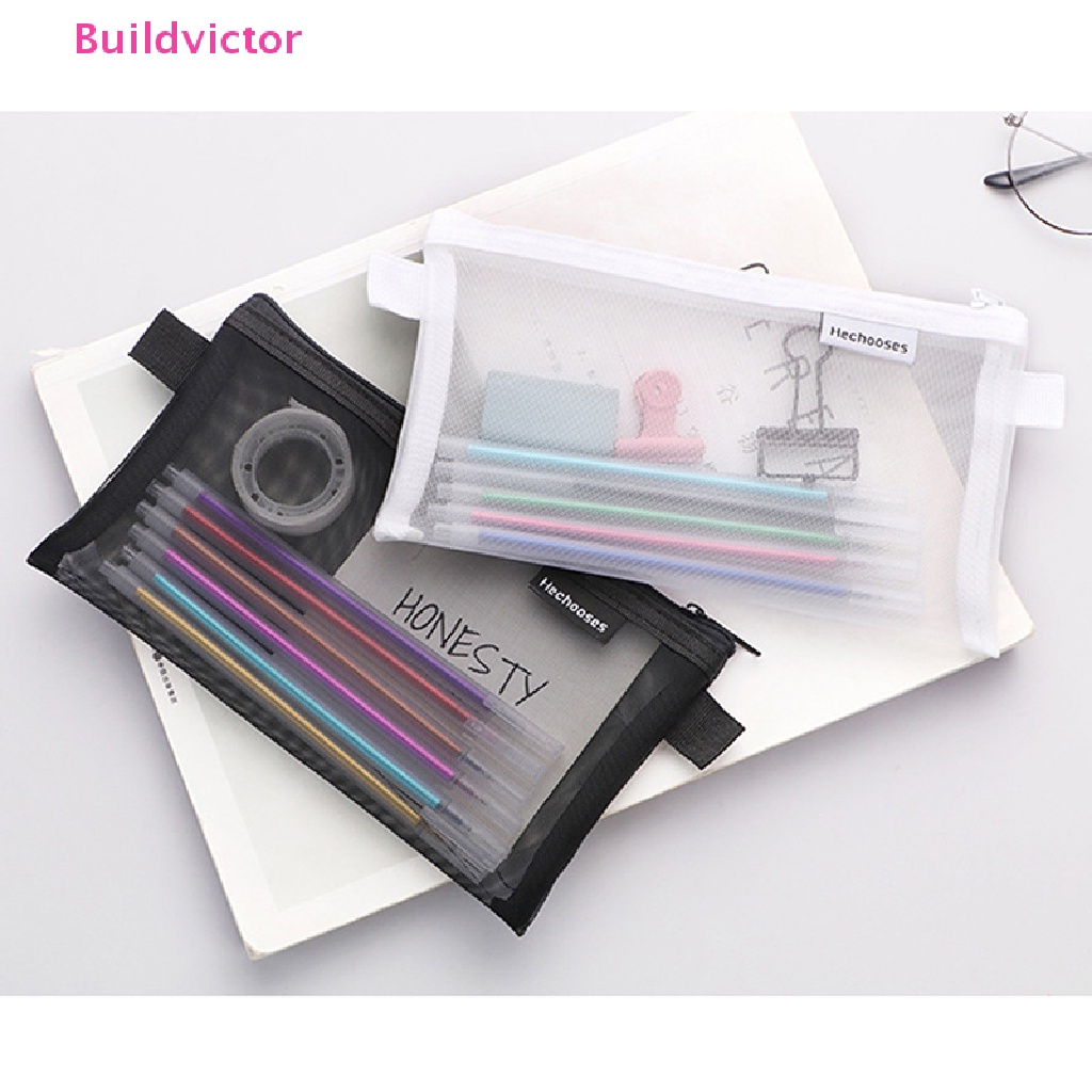 buildvictor-กระเป๋าดินสอ-ผ้าตาข่ายใส-มีซิป-ความจุ-l-แบบพกพา-สําหรับนักเรียน