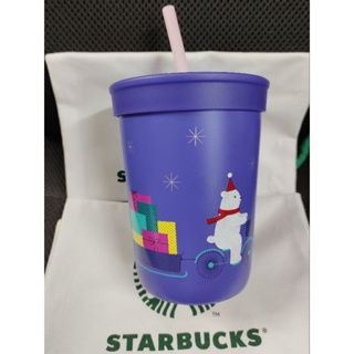 Starbucks Stainless Santa Bear and Friend Coldcup 12 Oz แท้