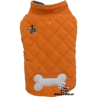 Bigdog  - Pet clothes -Doggydolly  เสื้อผ้าแฟชั่นหมาใหญ่  กันหนาว โค้ท แขนกุด สีส้ม ขนาดไซส์ 11-45 โล   BD-W347