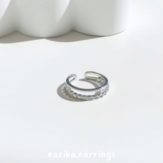 (กรอกโค้ด 72W5V ลด 65.-)earika.earrings - double layer chain ring แหวนโซ่สองเลเยอร์เงินแท้ ฟรีไซส์ปรับขนาดได้