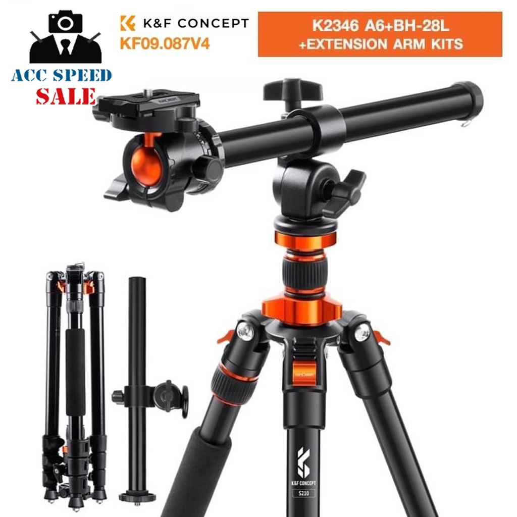 k-amp-f-concept-overhead-dslr-tripod-compact-aluminum-portable-travel-78-2m-vlog-ขาตั้งกล้อง-kf09-087v4