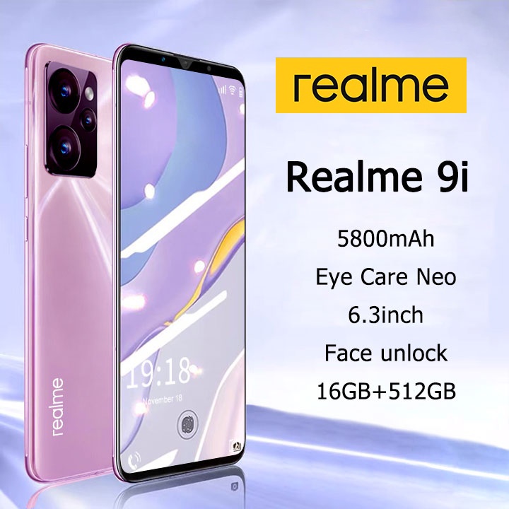 ภาพหน้าปกสินค้าโทรศัพท์มือถือ Realme9i Pro โทรศัพท์ ของแท้100% โทรศัพท์ 16GB+512GB โทรศัพท์มือถือราคาถูก Smart phone ประกันศูนย์ 2ปี