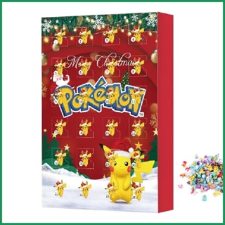 ฟิกเกอร์ Pokemons Christmas 2022 Advent Calendar Box ของเล่นสําหรับเด็ก 24 ชิ้น