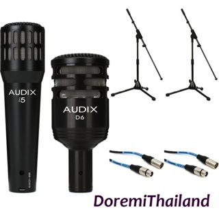 Audix i5 and D6 Microphone Bundle with Stands and Cables