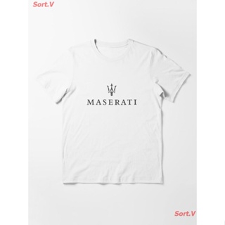 เสื้อวินเทจผญ เสื้อแฟชั่นผญ sexy CAR Maserati Essential T-Shirt เสื้อยืดพิมพ์ลาย เสื้อยืดโลโก้รถ Tee