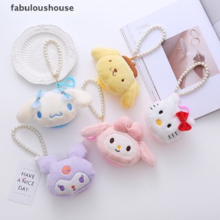 SANRIO [fabuloushouse] กระเป๋าสตางค์ กระเป๋าใส่เหรียญ ทรงสี่เหลี่ยม จี้ตุ๊กตาเมโลดี้น่ารัก ประดับไข่มุก ขนาดเล็ก สําหรับผู้หญิง พร้อมส่ง