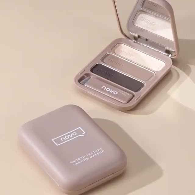 คิ้วฝุ่นตลับ-3-สี-เฉดดิ้งไฮไลท์-novo-smooth-texture-lasting-makeup-eyebrow-powder-5345-ใหม่-แท้